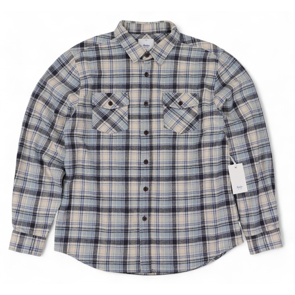 Katin Shirt Mens Medium Plaid Fred Flannel Long Sleeve Button Up Cotton New NWT - Picture 1 of 13
